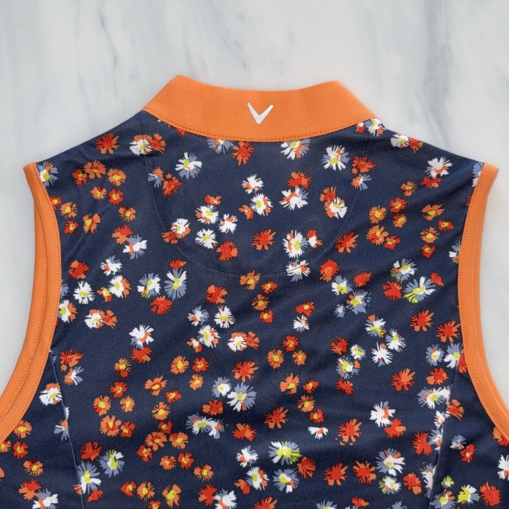 Callaway Blue and Orange Sleeveless V-Neck Sundress - Picture 9 of 10